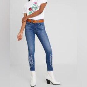 Levi's 721 High Rise Skinny Embroidered Denim Jeans Size 27